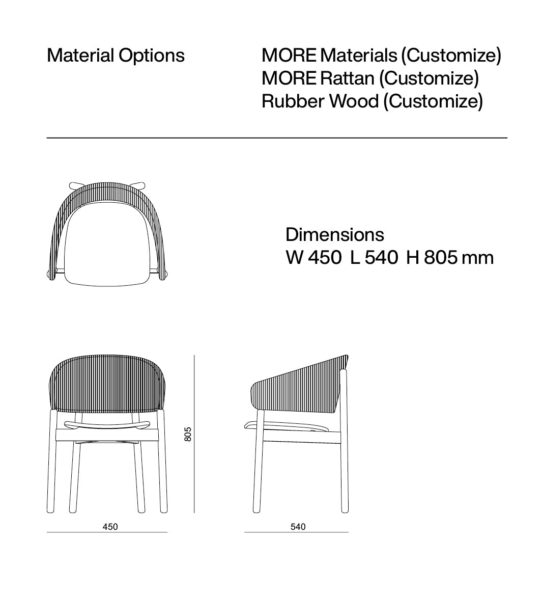 Woven Full Backrest Bound Armchair